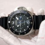 New Copy Panerai Submersible Flyback SS Black Bezel Watch - PAM615